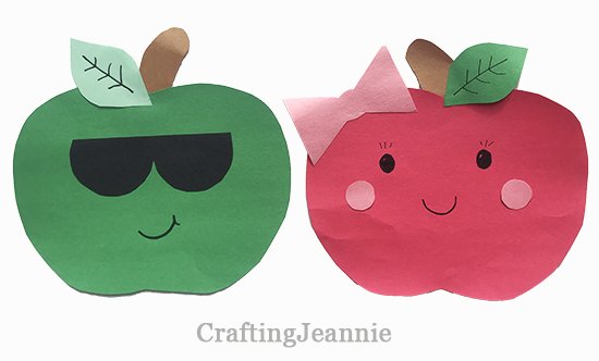 Easy paper apple preschool craft